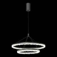 Люстра подвесная LED Hardin LSP-7434 Lussole прозрачная на 1 лампу, основание чёрное в стиле современный кольца Люстра подвесная LED Hardin LSP-7434 Lussole прозрачная на 1 лампу, основание чёрное в стиле современный кольца